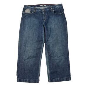 Tommy Hilfiger Mid Rise Capri Jeans Cropped Stretch Denim Blue Womens 16